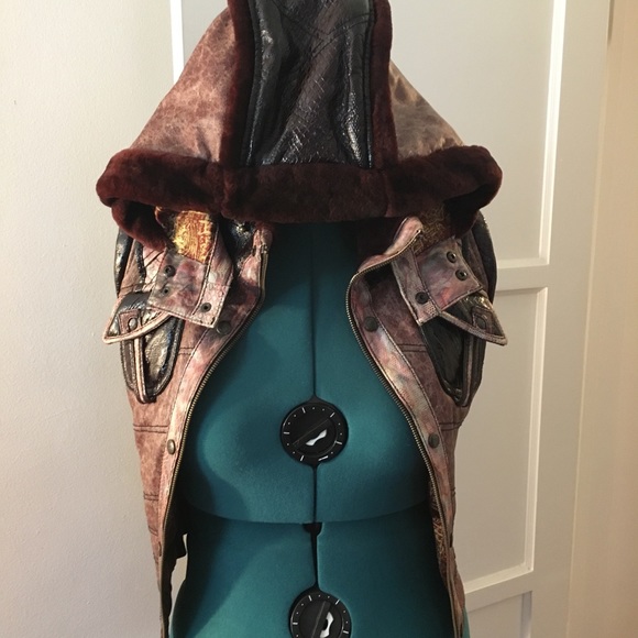 Ayyawear leather hooded jacket vest - Picture 2 of 8